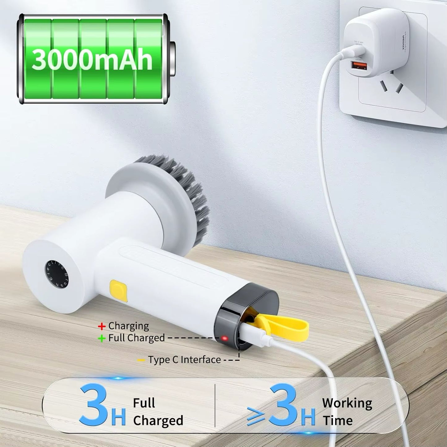 Cepillo Eléctrico de Limpieza Potente